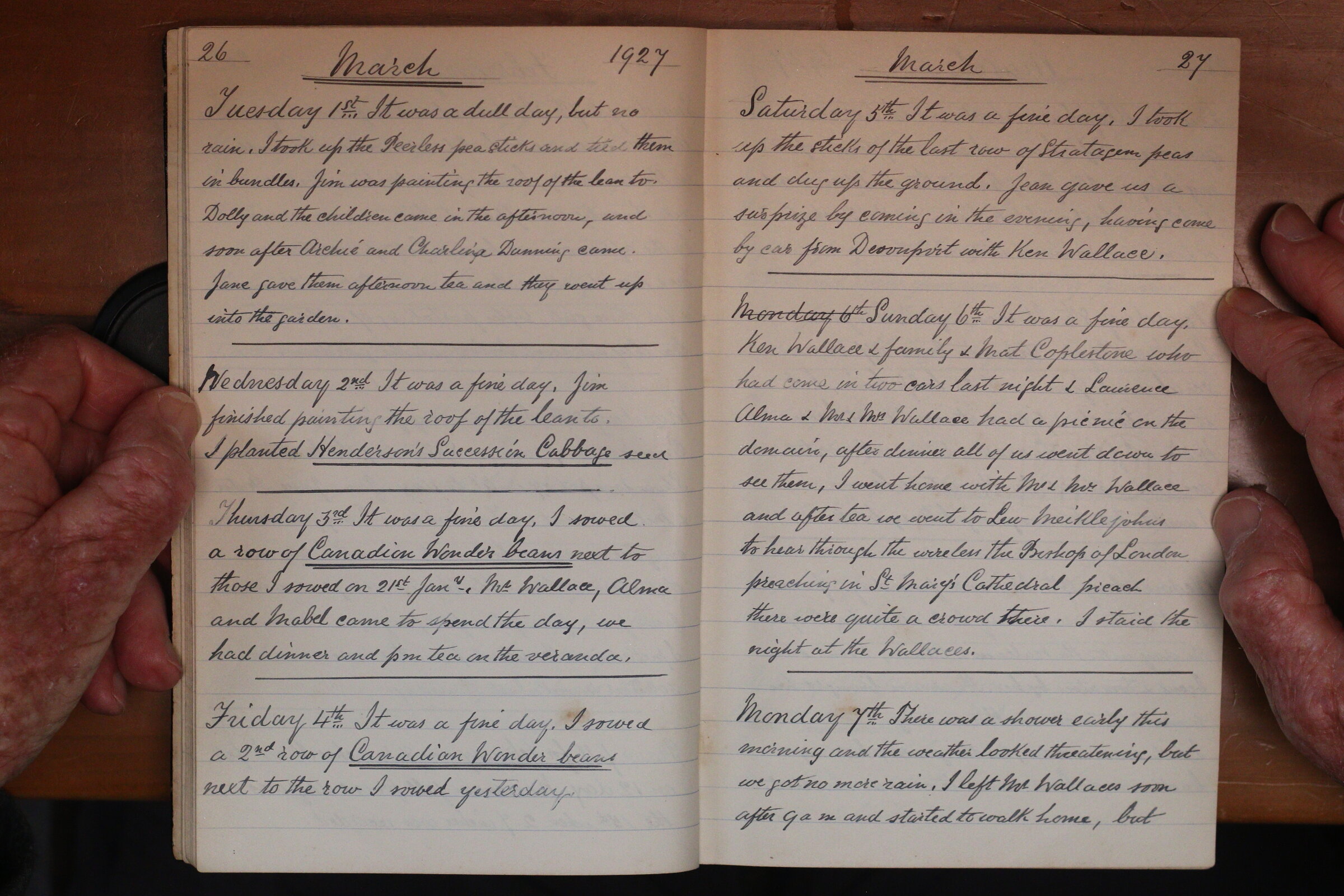 Original CS Clarke diary page