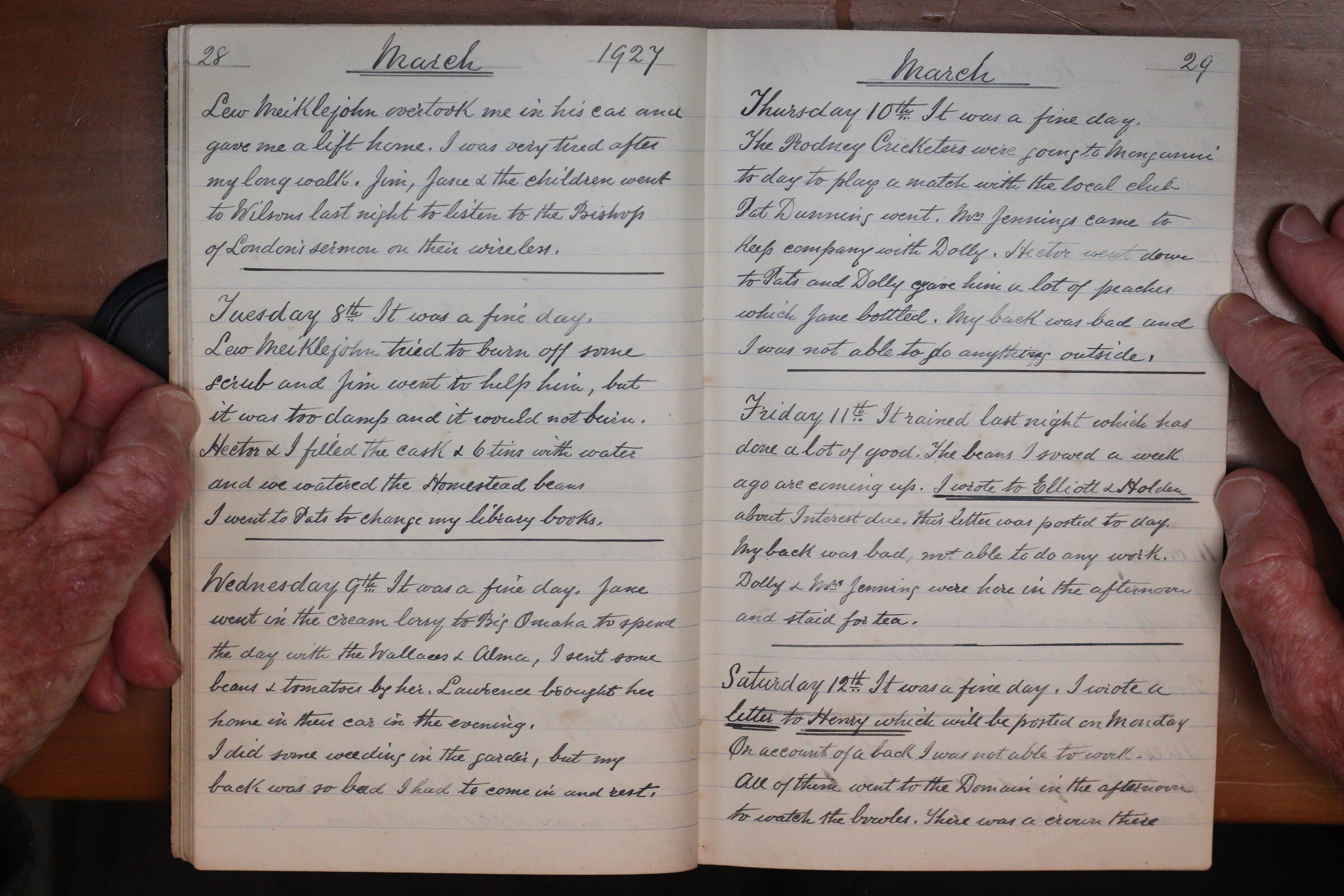 Original CS Clarke diary page