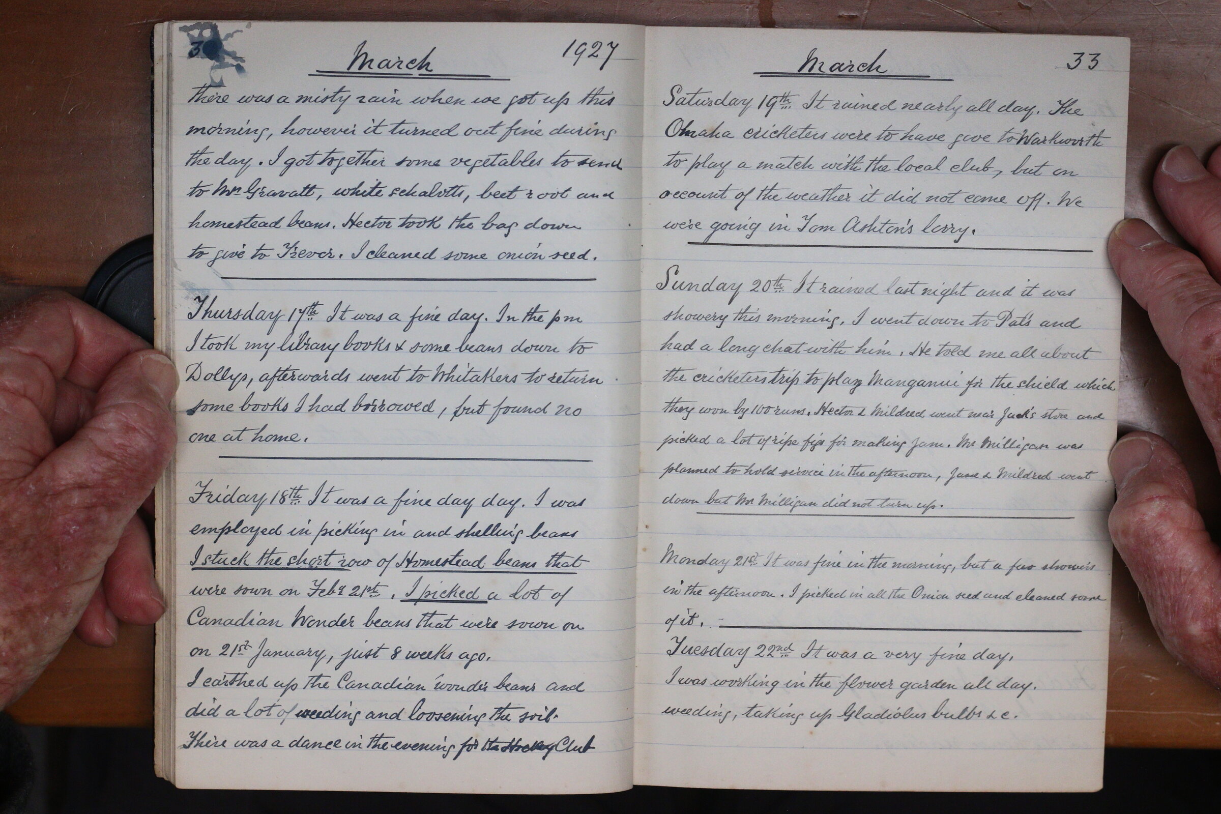 Original CS Clarke diary page