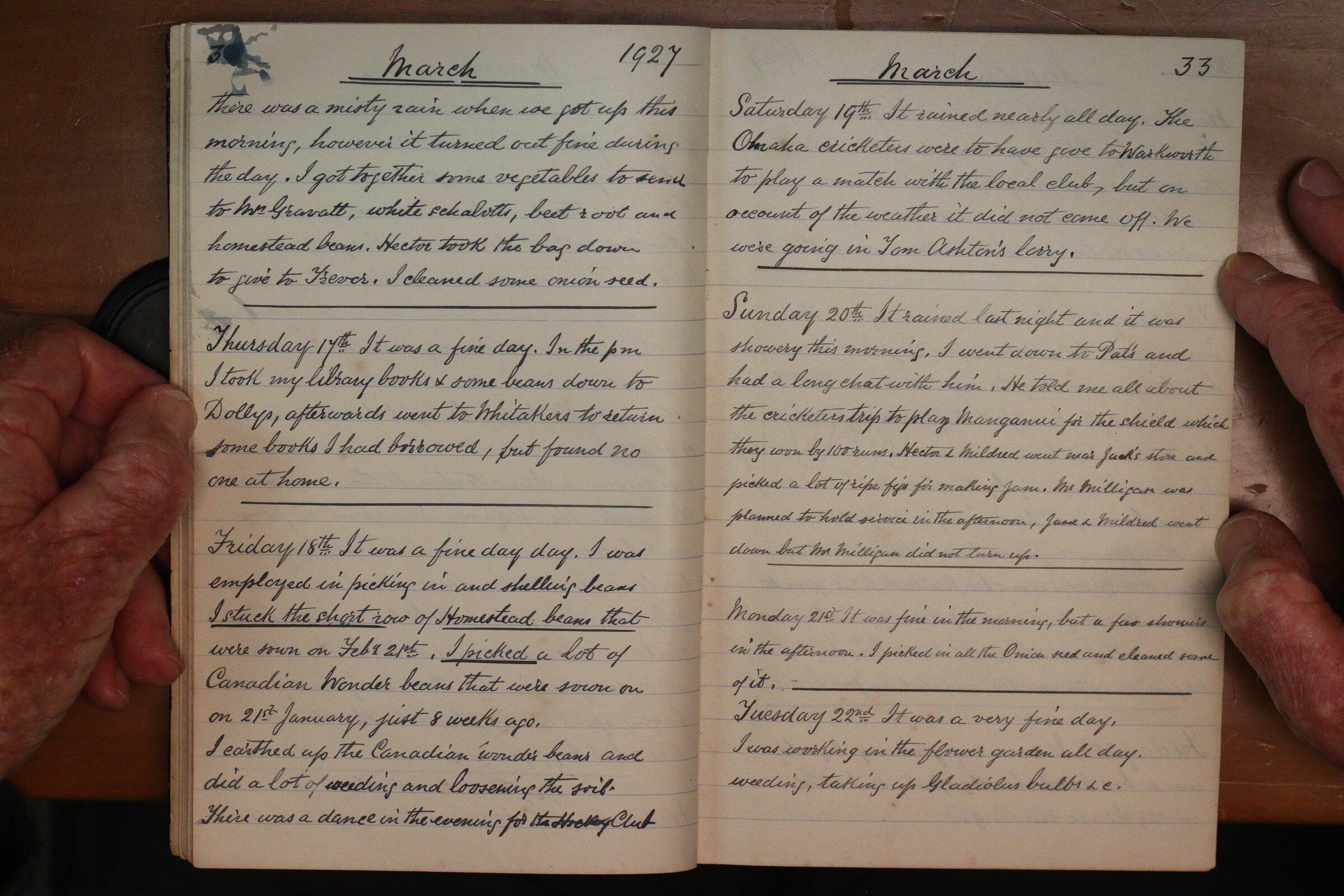 Original CS Clarke diary page