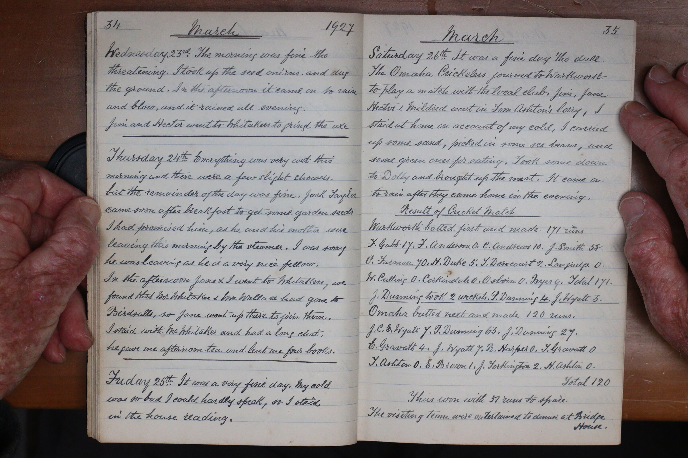 Original CS Clarke diary page