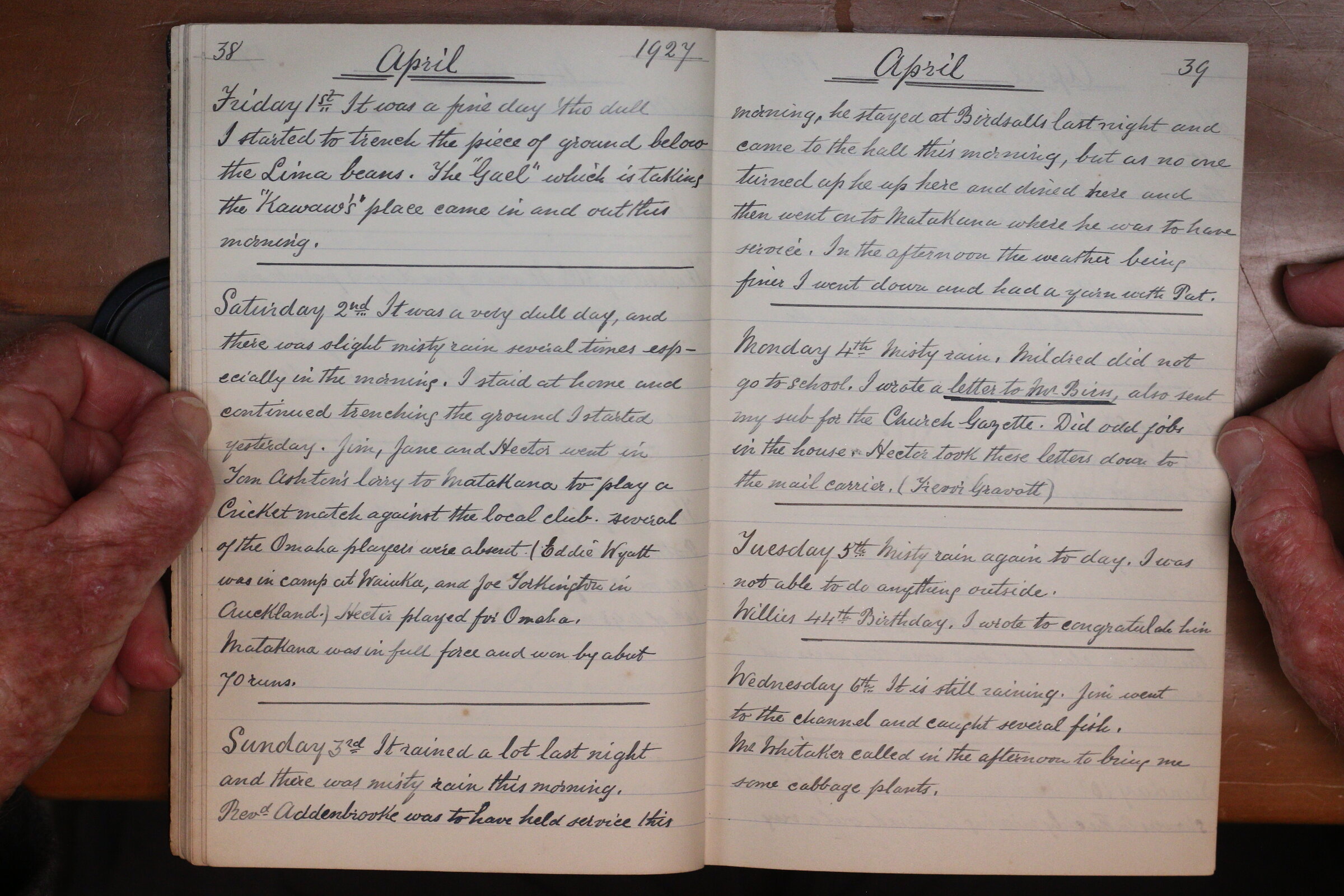 Original CS Clarke diary page