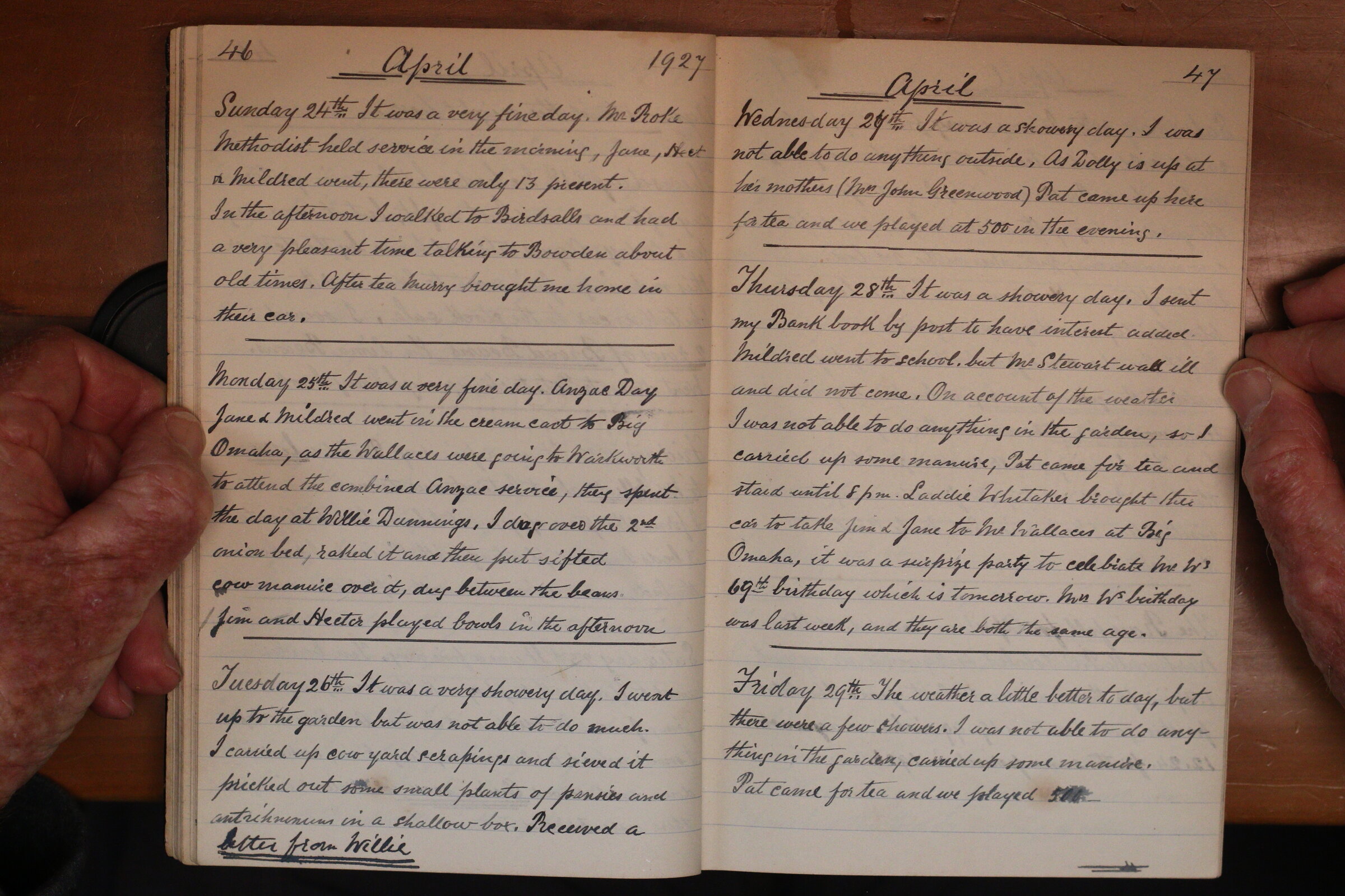 Original CS Clarke diary page