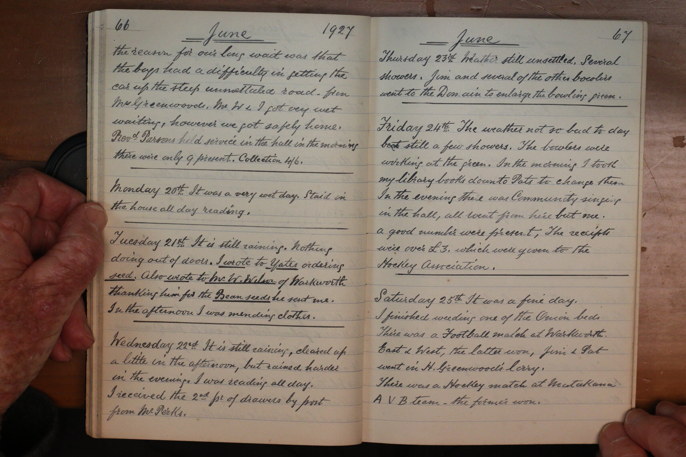 Original CS Clarke diary page