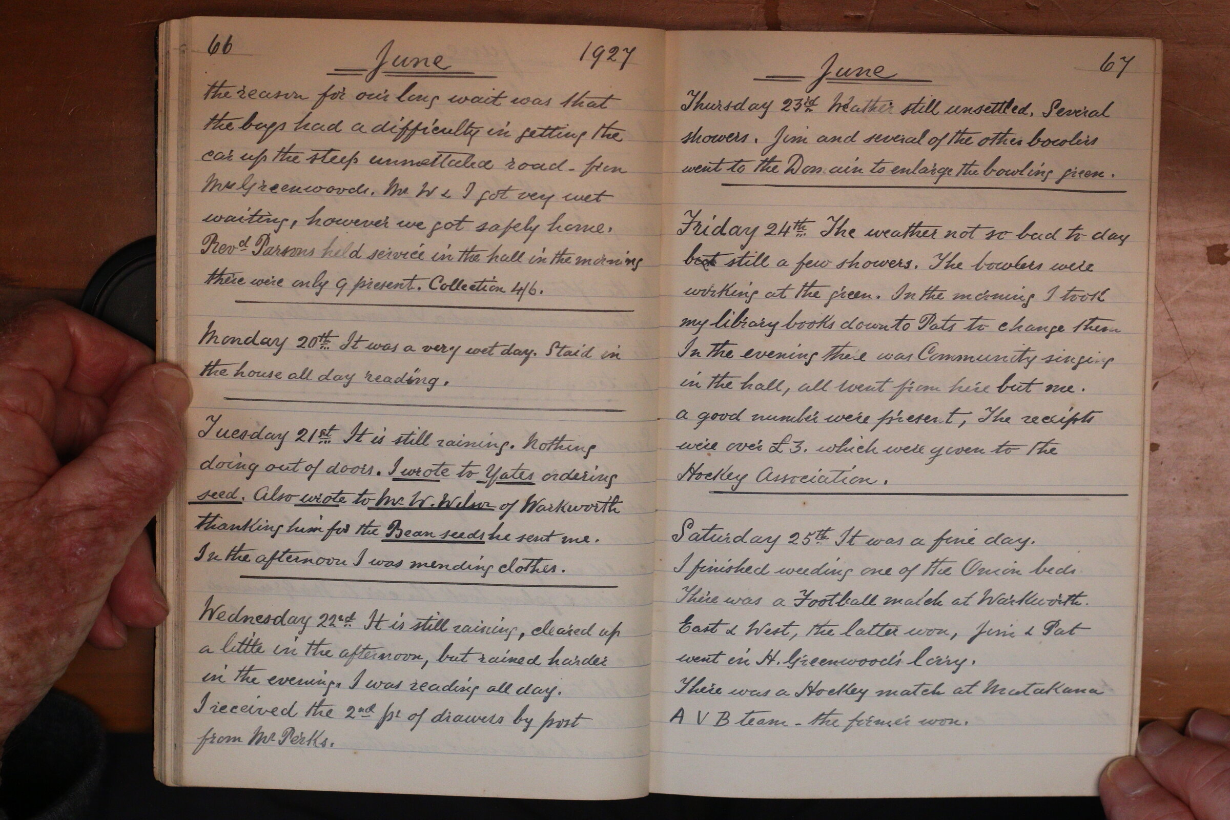 Original CS Clarke diary page