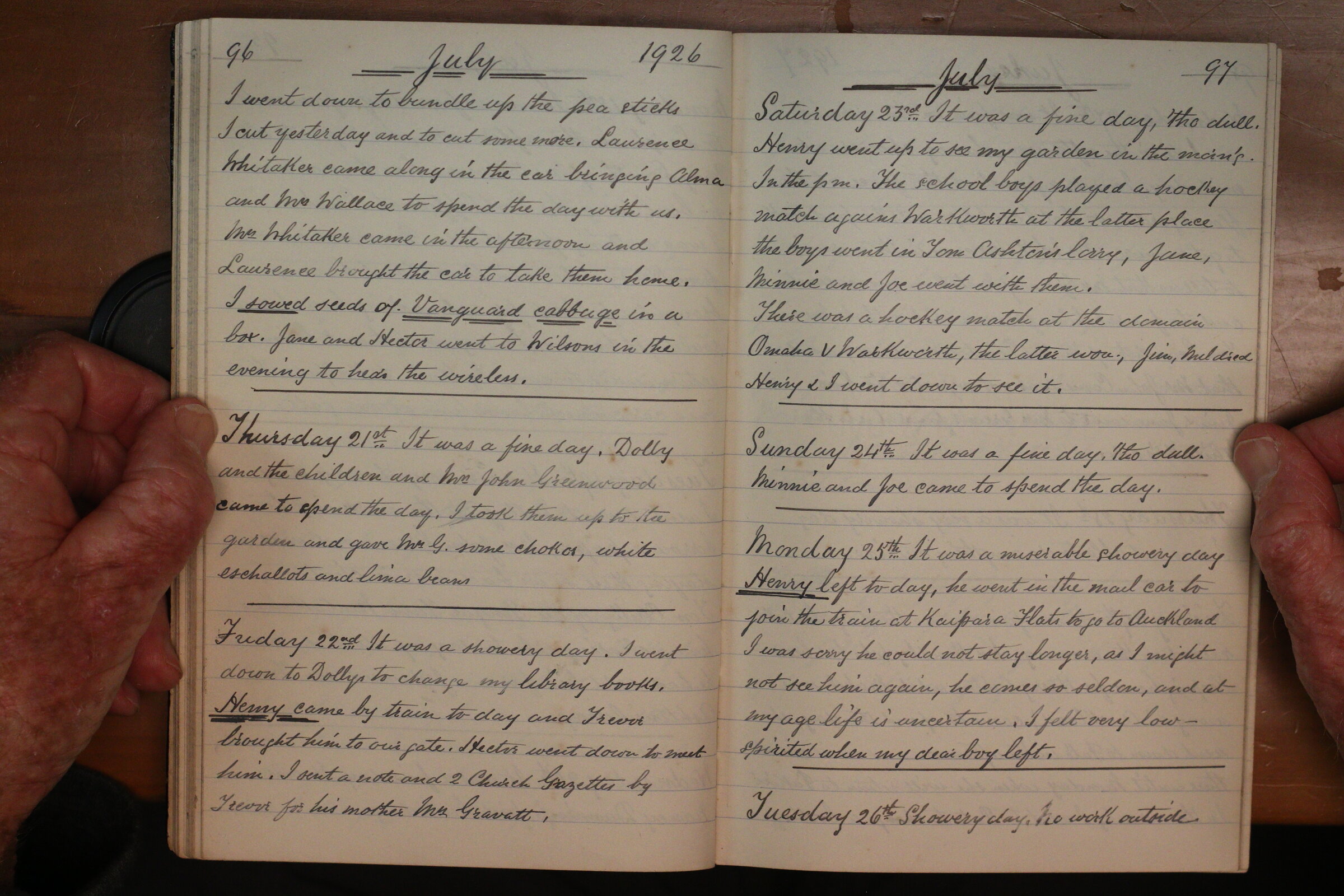 Original CS Clarke diary page