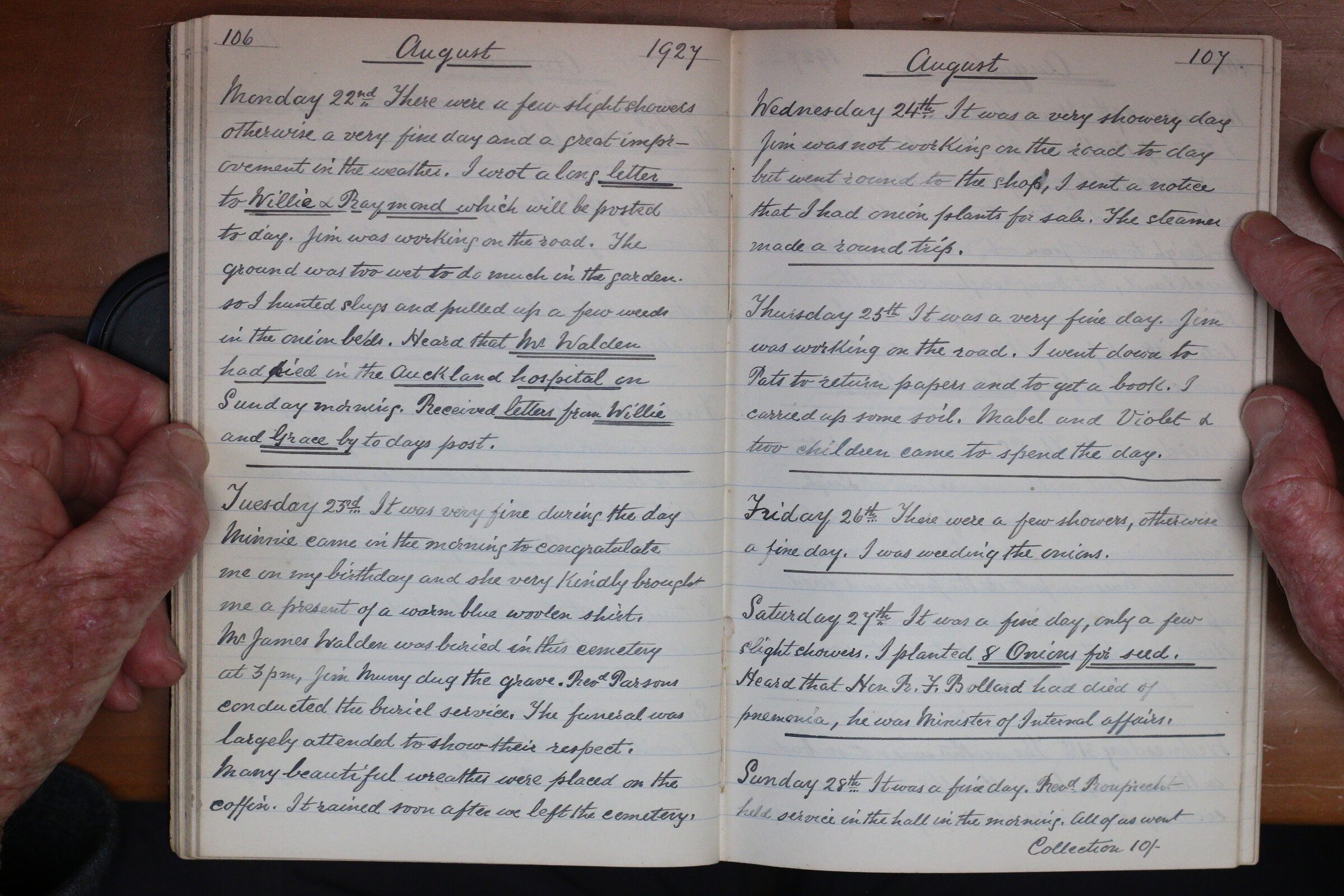 Original CS Clarke diary page