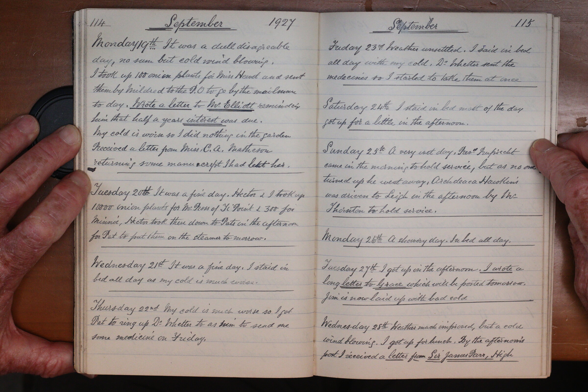 Original CS Clarke diary page