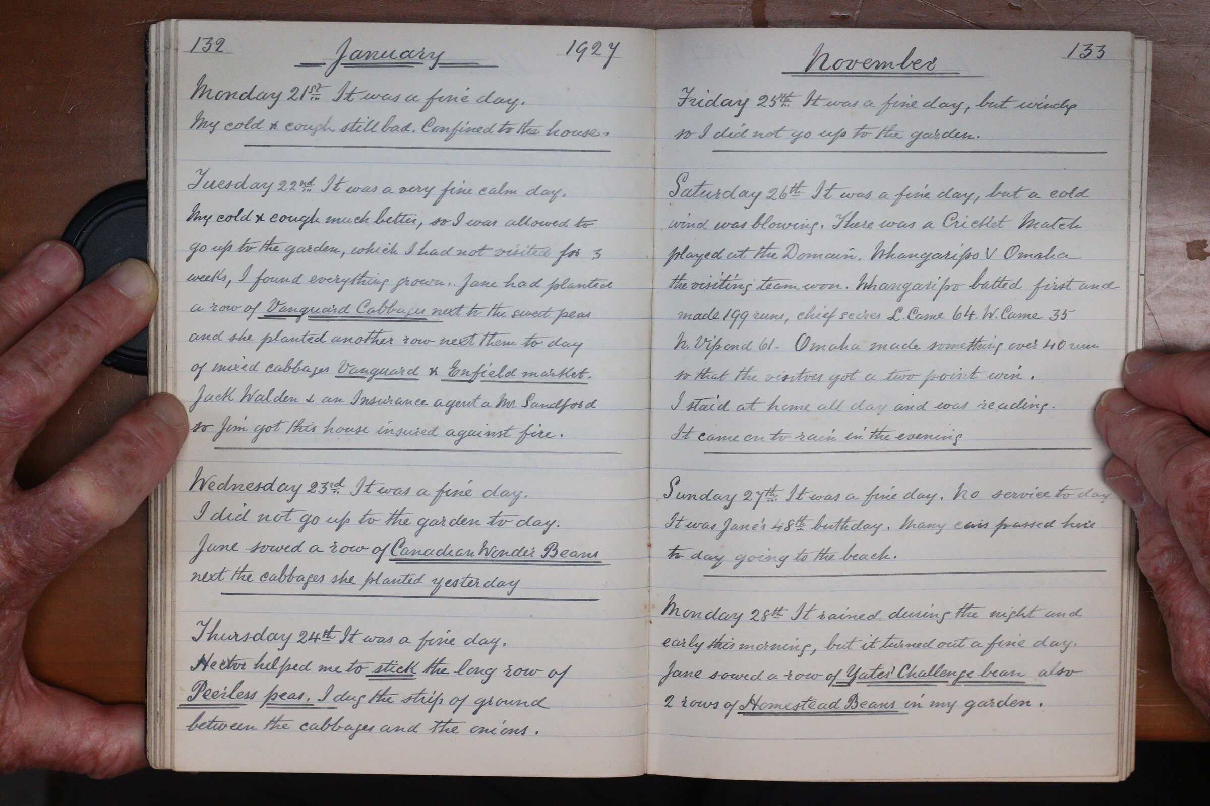 Original CS Clarke diary page