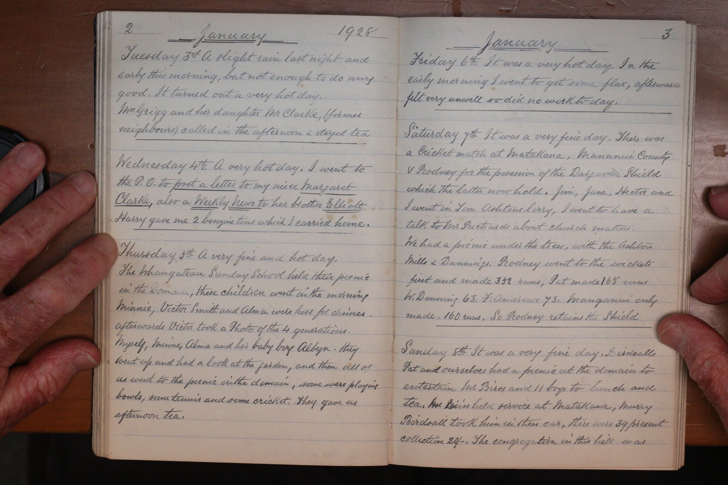 Original CS Clarke diary page