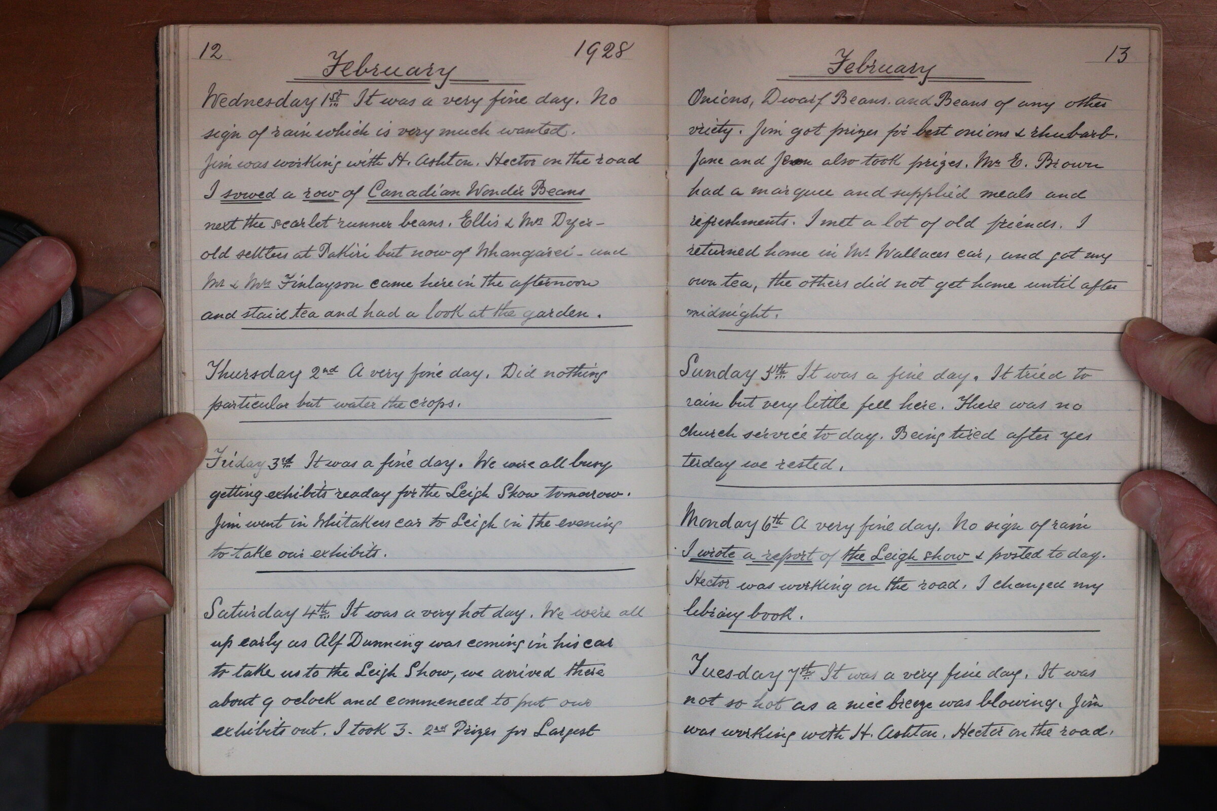 Original CS Clarke diary page