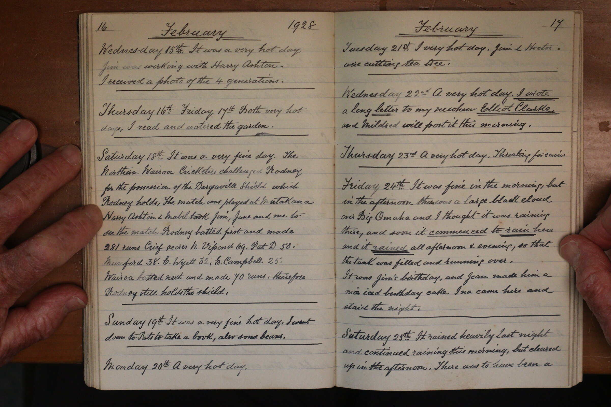 Original CS Clarke diary page