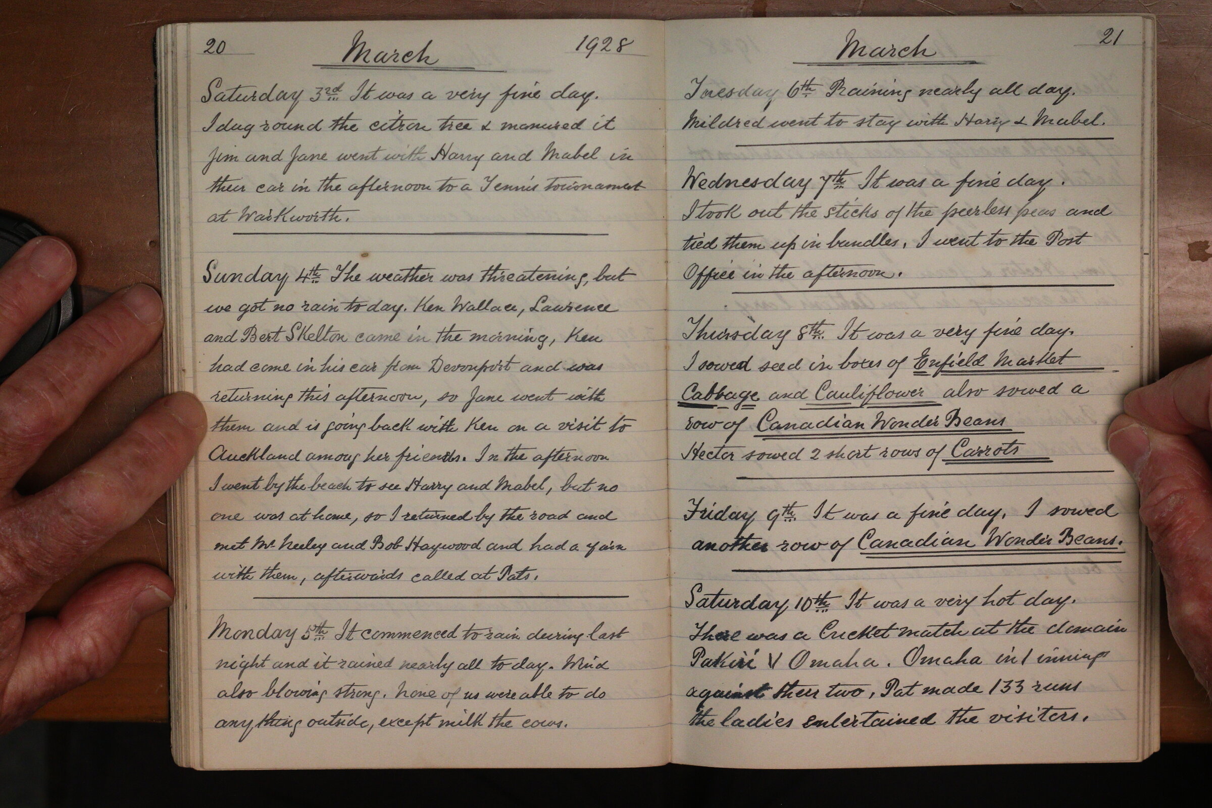 Original CS Clarke diary page