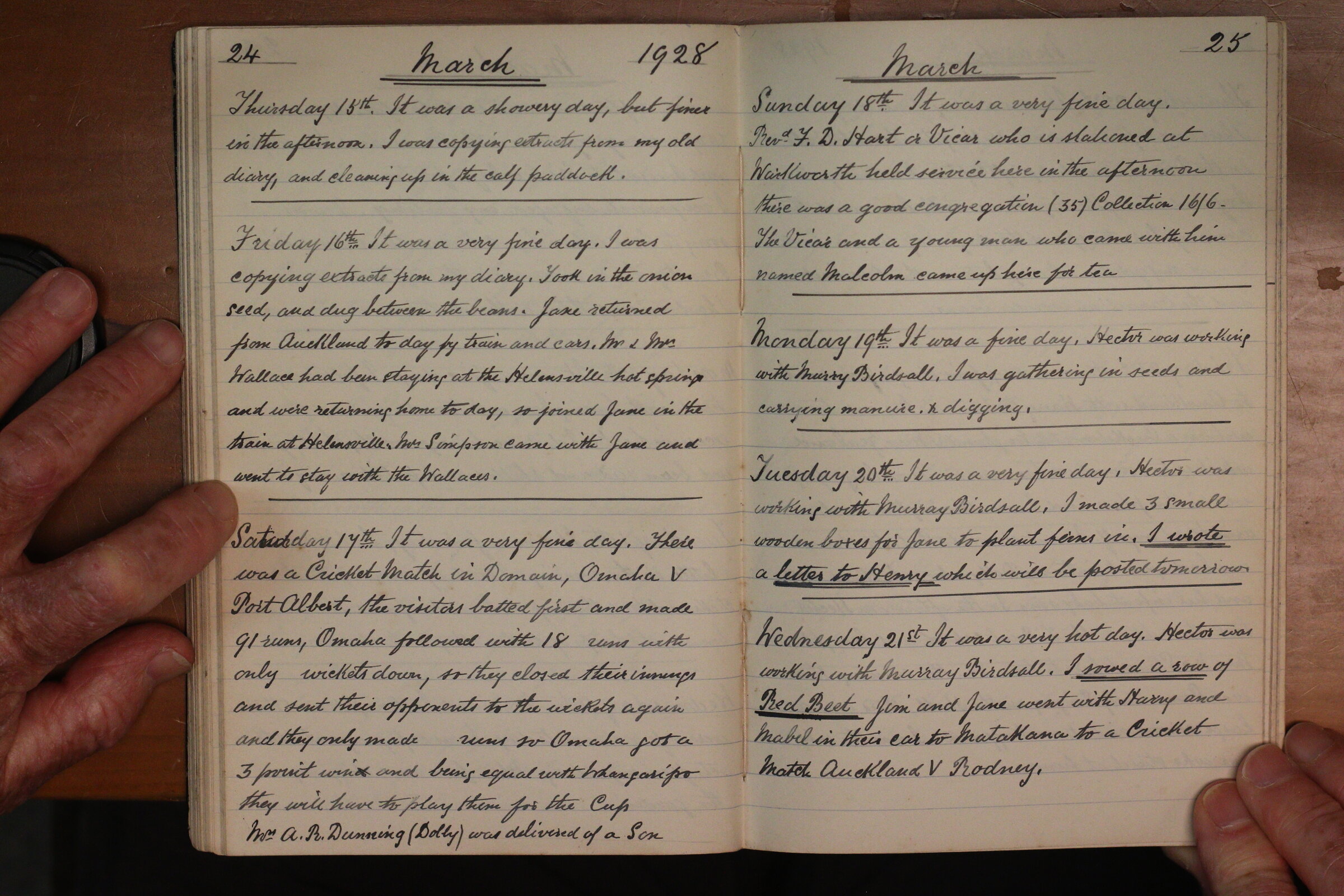 Original CS Clarke diary page