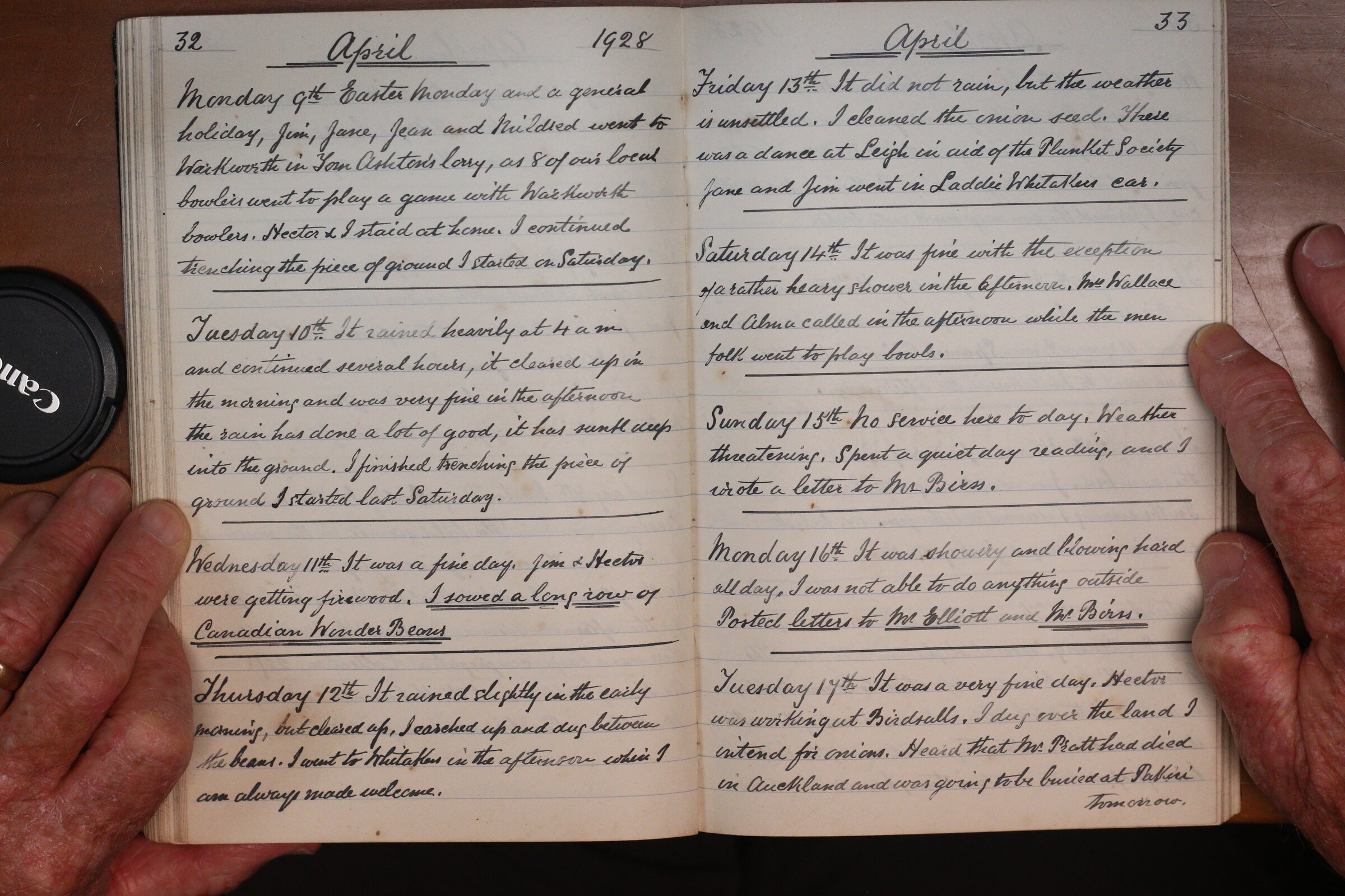 Original CS Clarke diary page