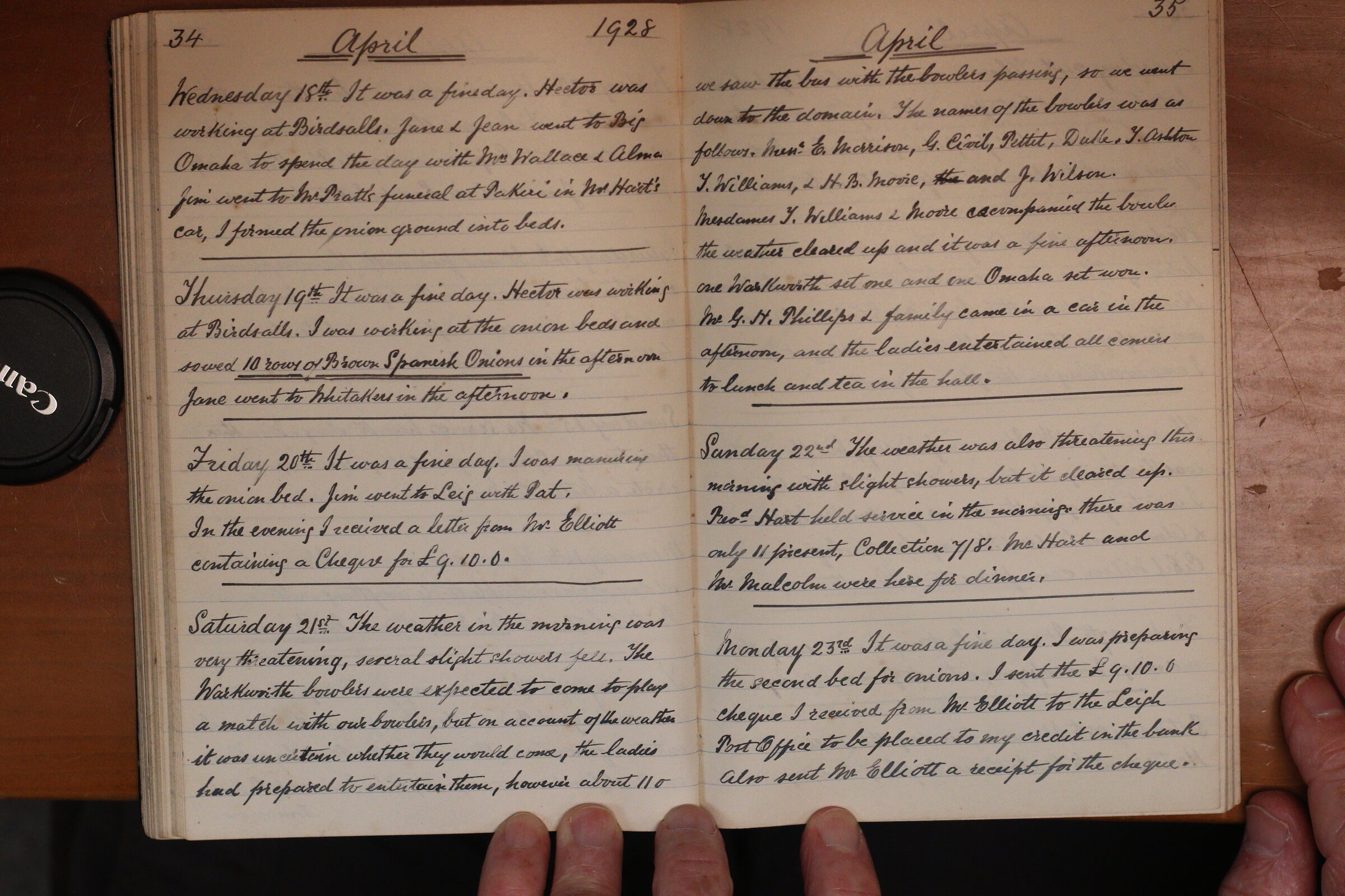 Original CS Clarke diary page