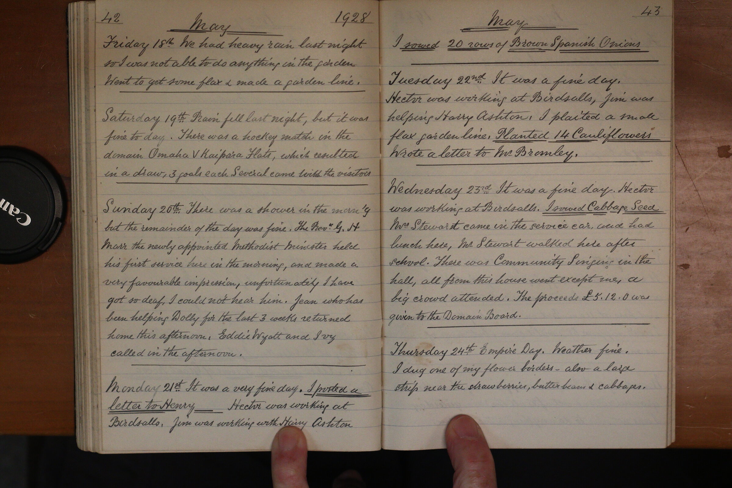 Original CS Clarke diary page