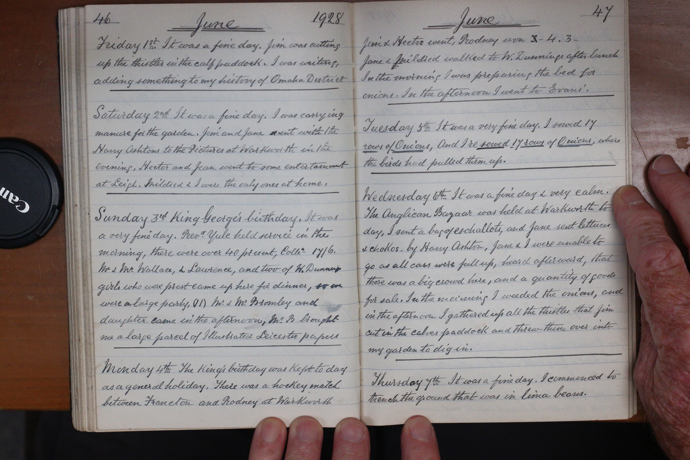 Original CS Clarke diary page
