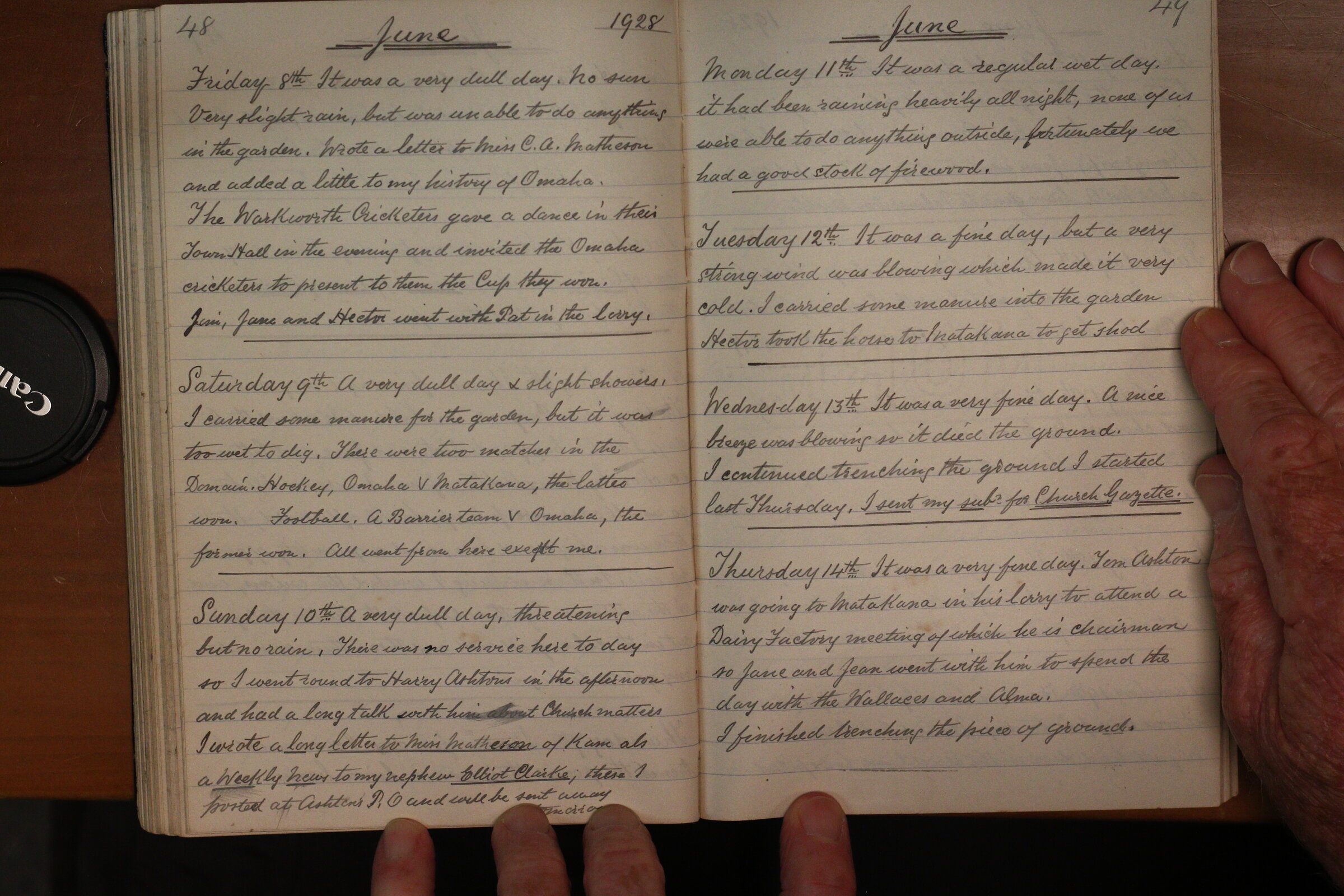 Original CS Clarke diary page