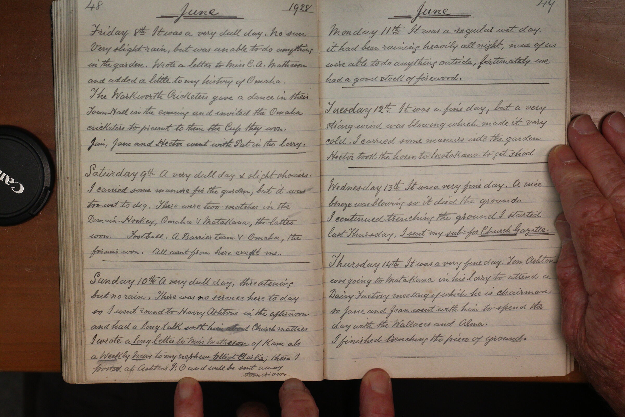 Original CS Clarke diary page