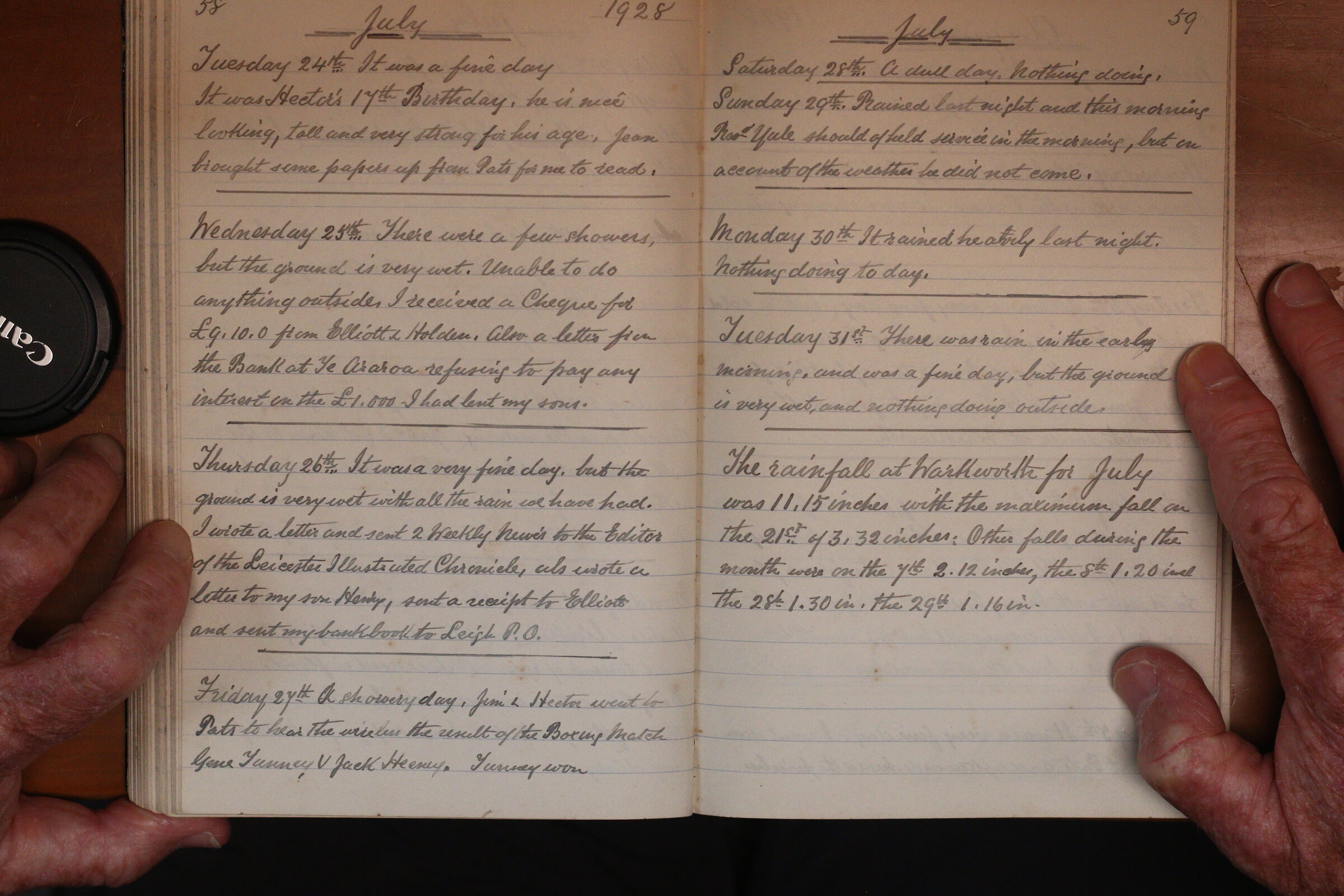 Original CS Clarke diary page