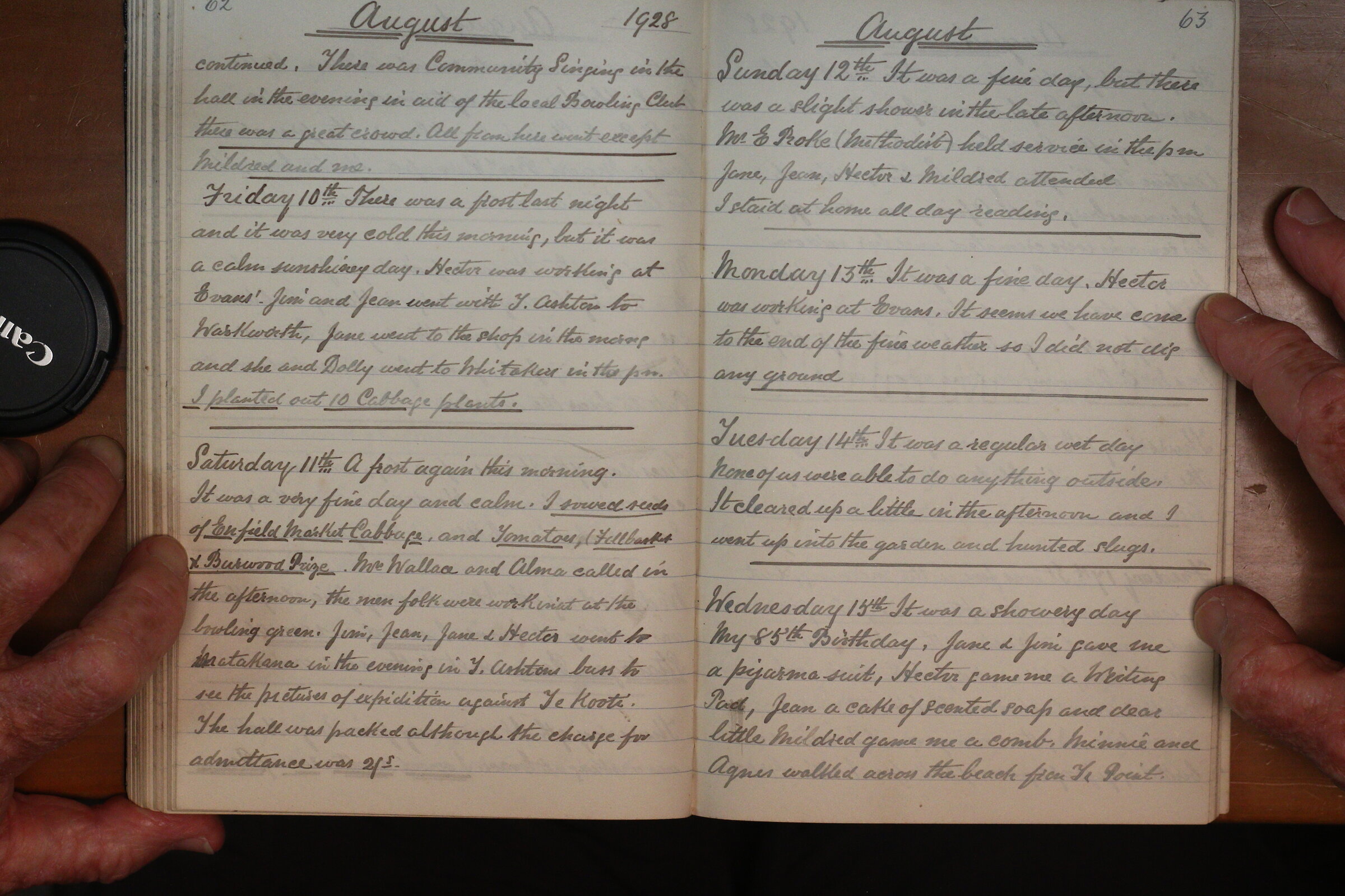 Original CS Clarke diary page