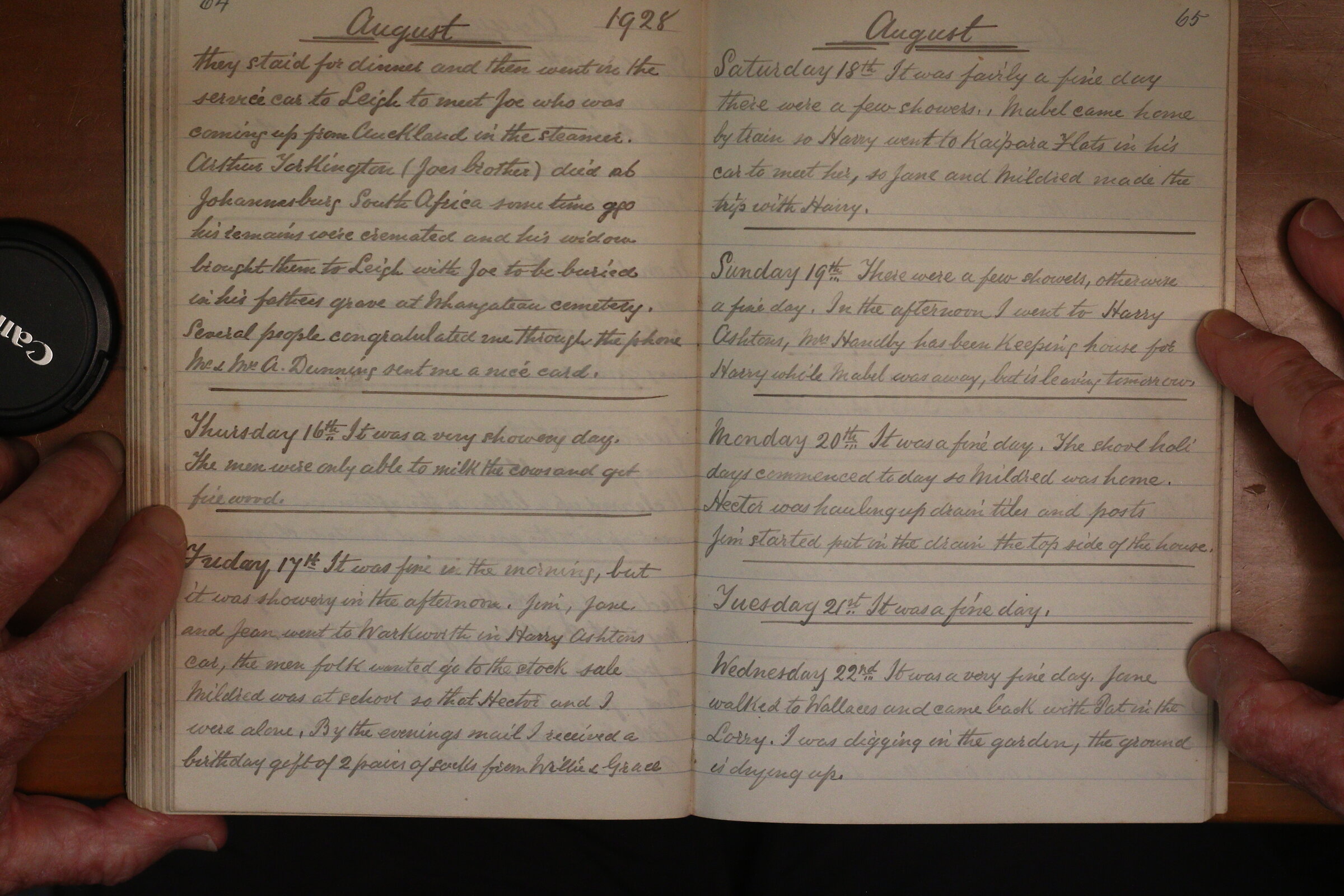 Original CS Clarke diary page