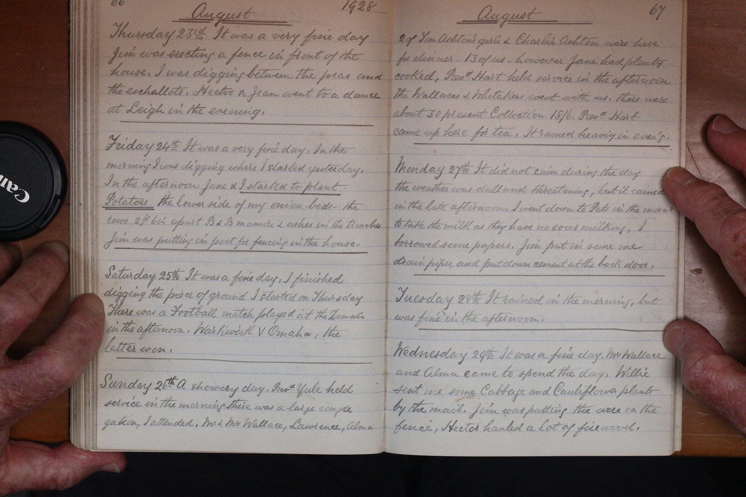 Original CS Clarke diary page