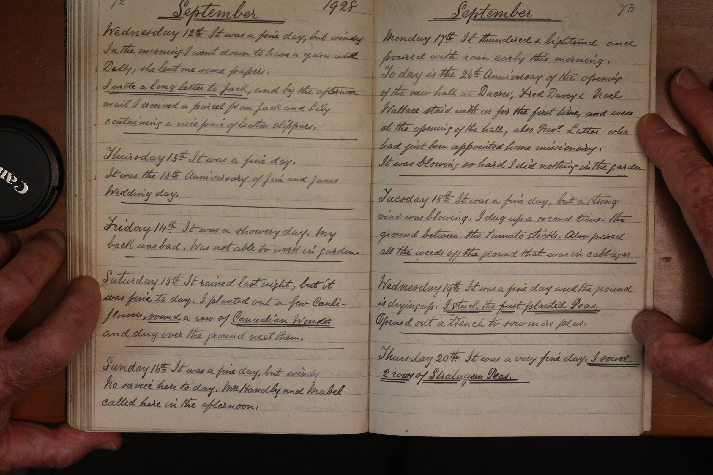 Original CS Clarke diary page