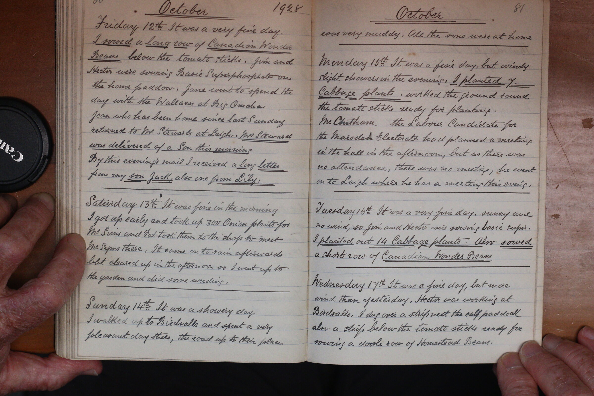 Original CS Clarke diary page