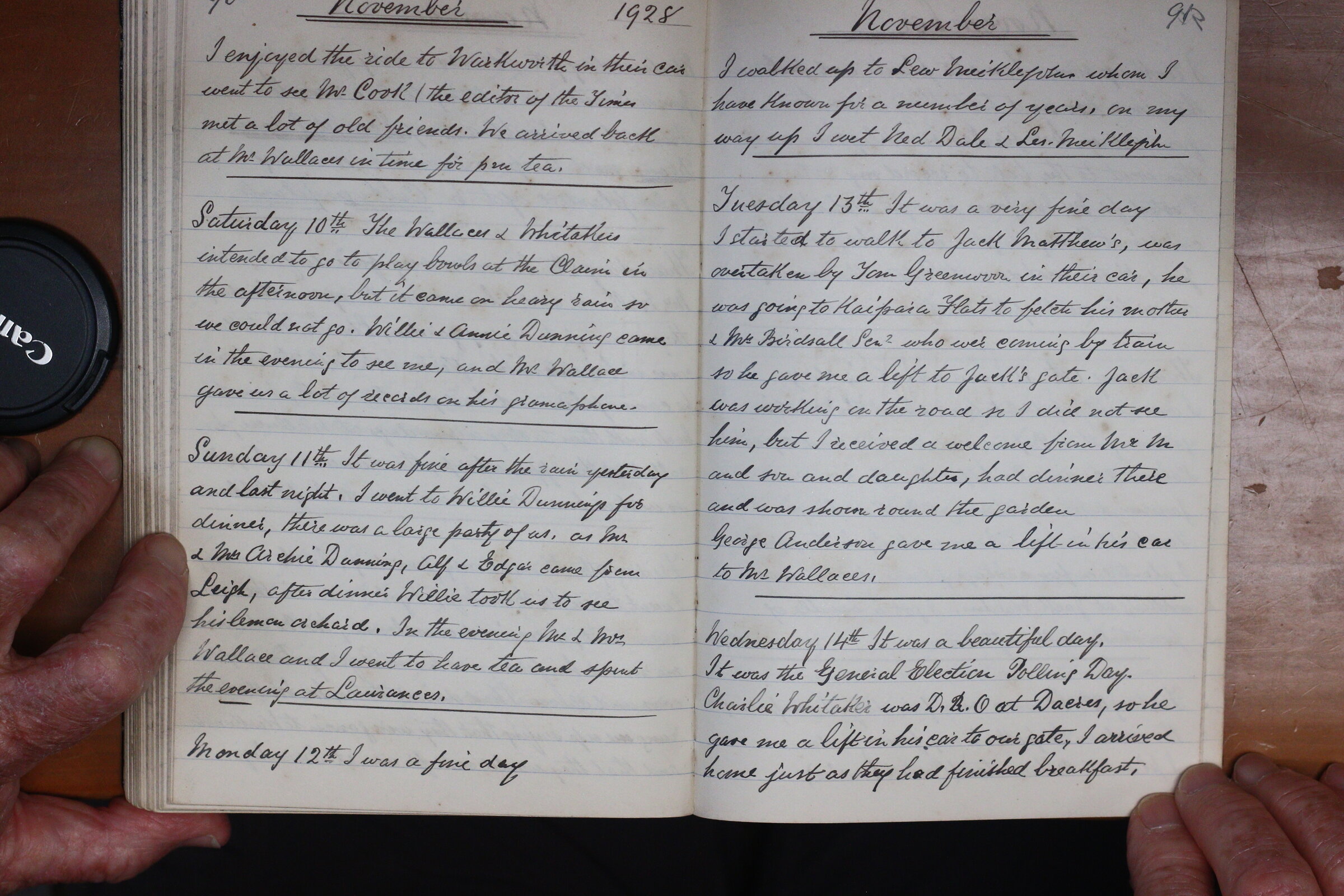 Original CS Clarke diary page