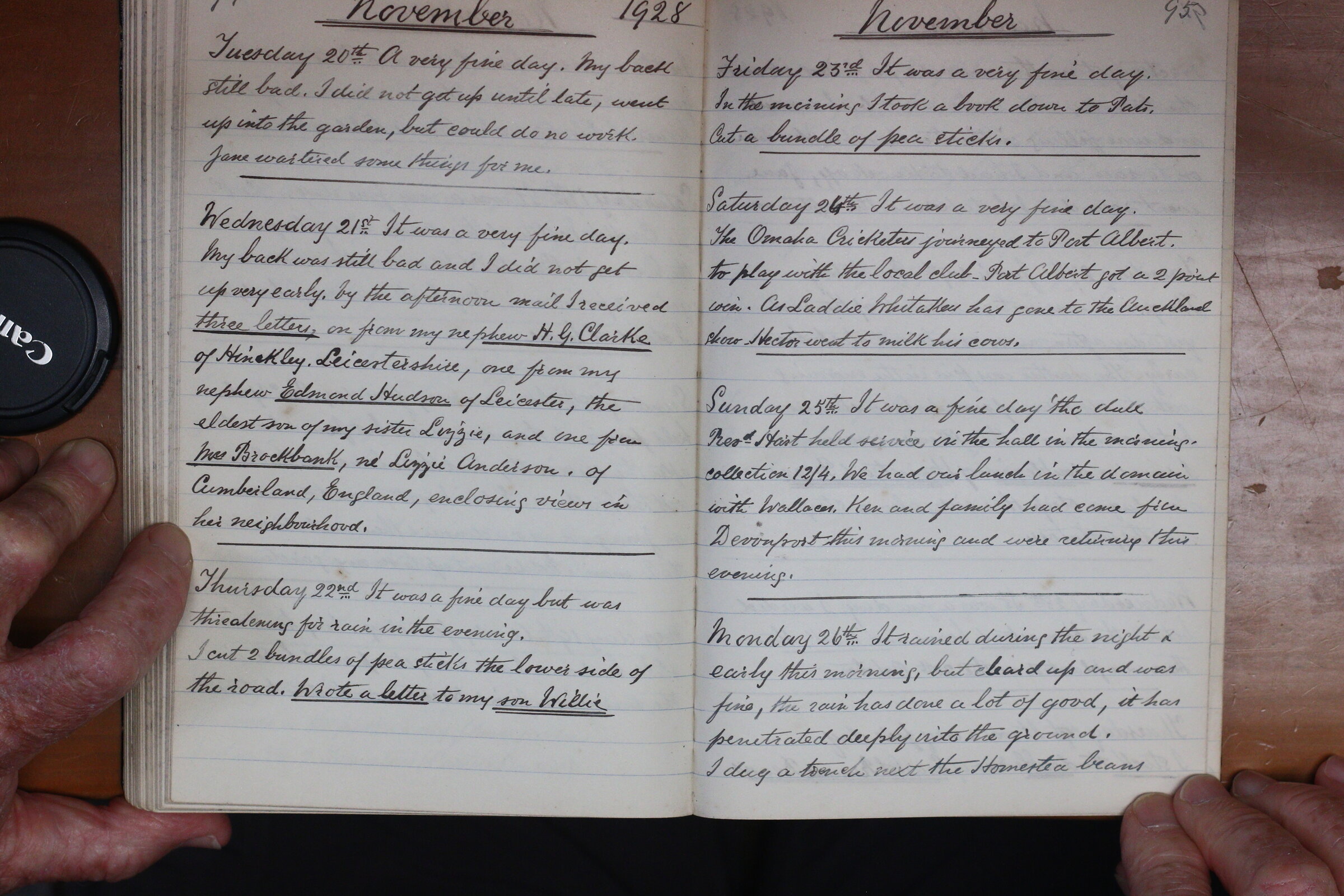 Original CS Clarke diary page