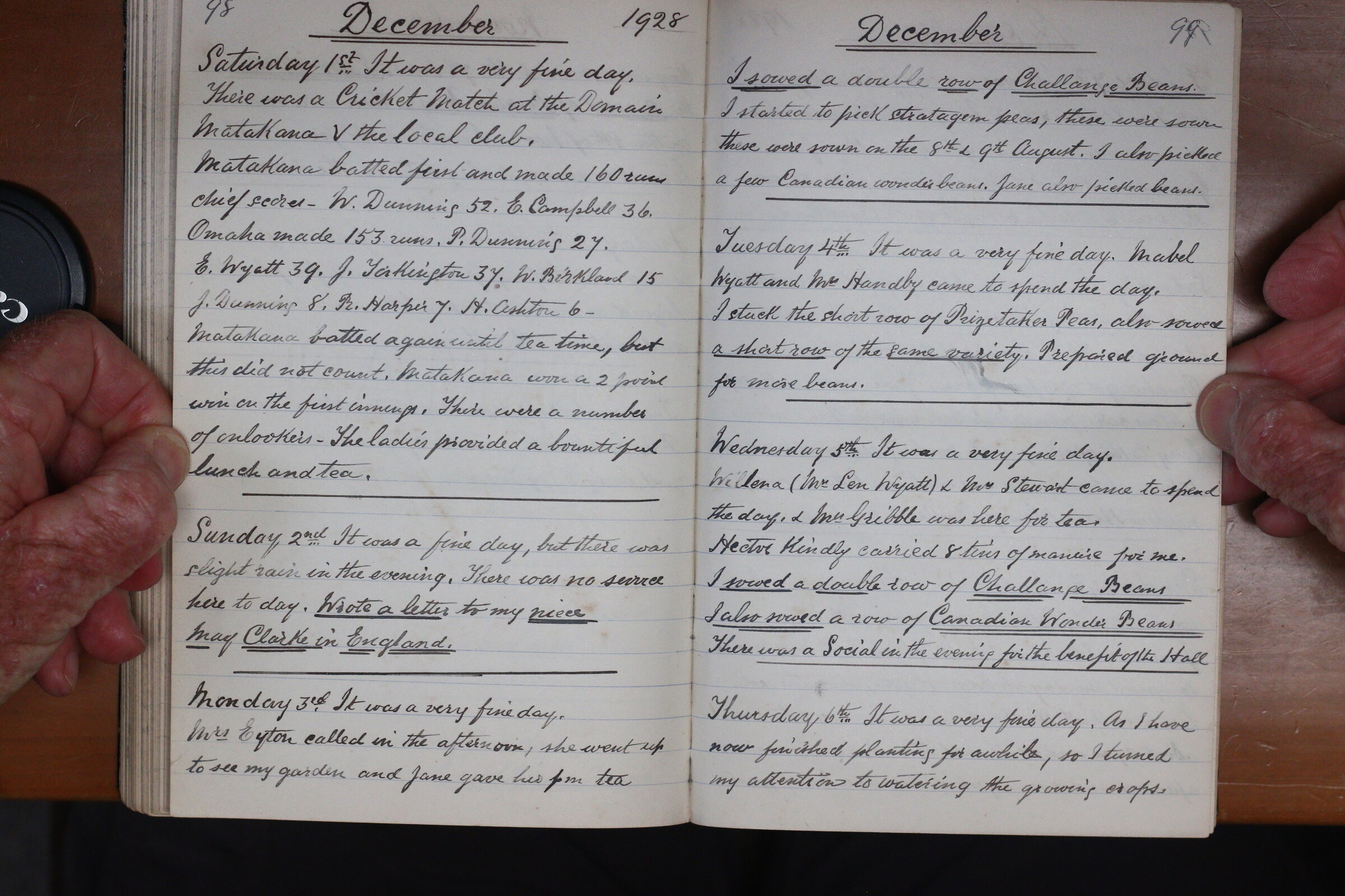 Original CS Clarke diary page