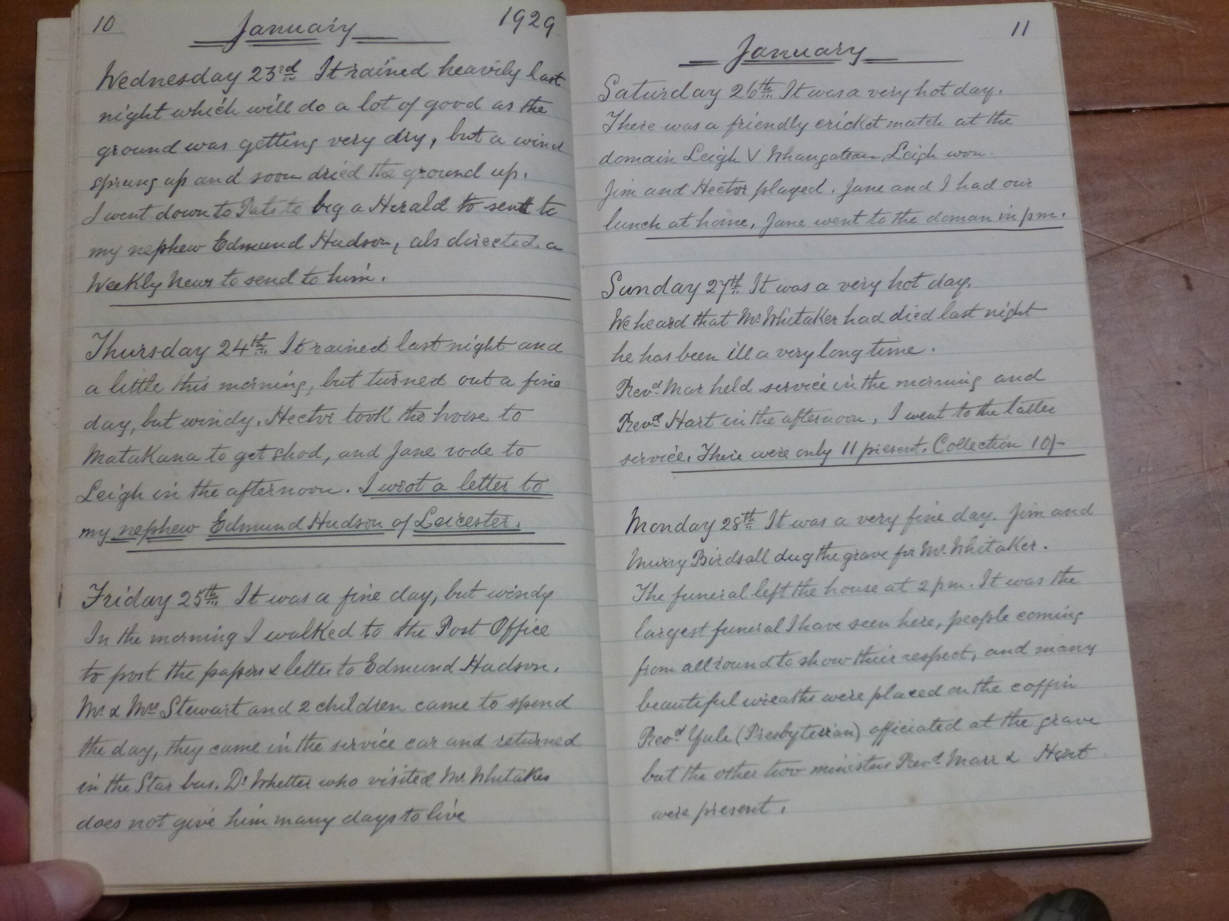 Original CS Clarke diary page