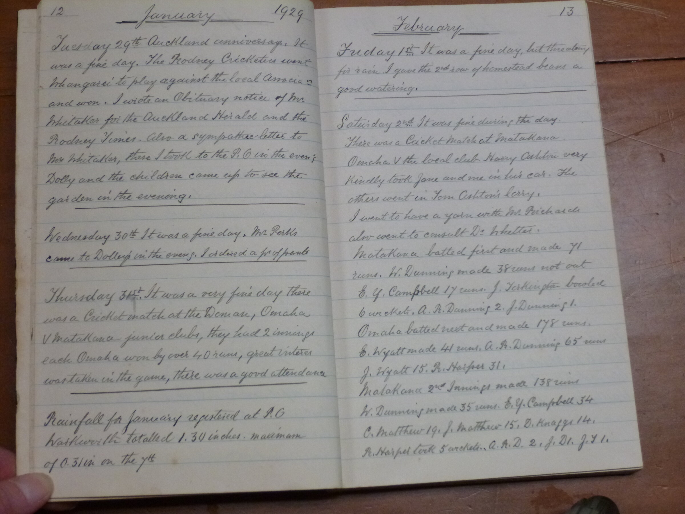 Original CS Clarke diary page