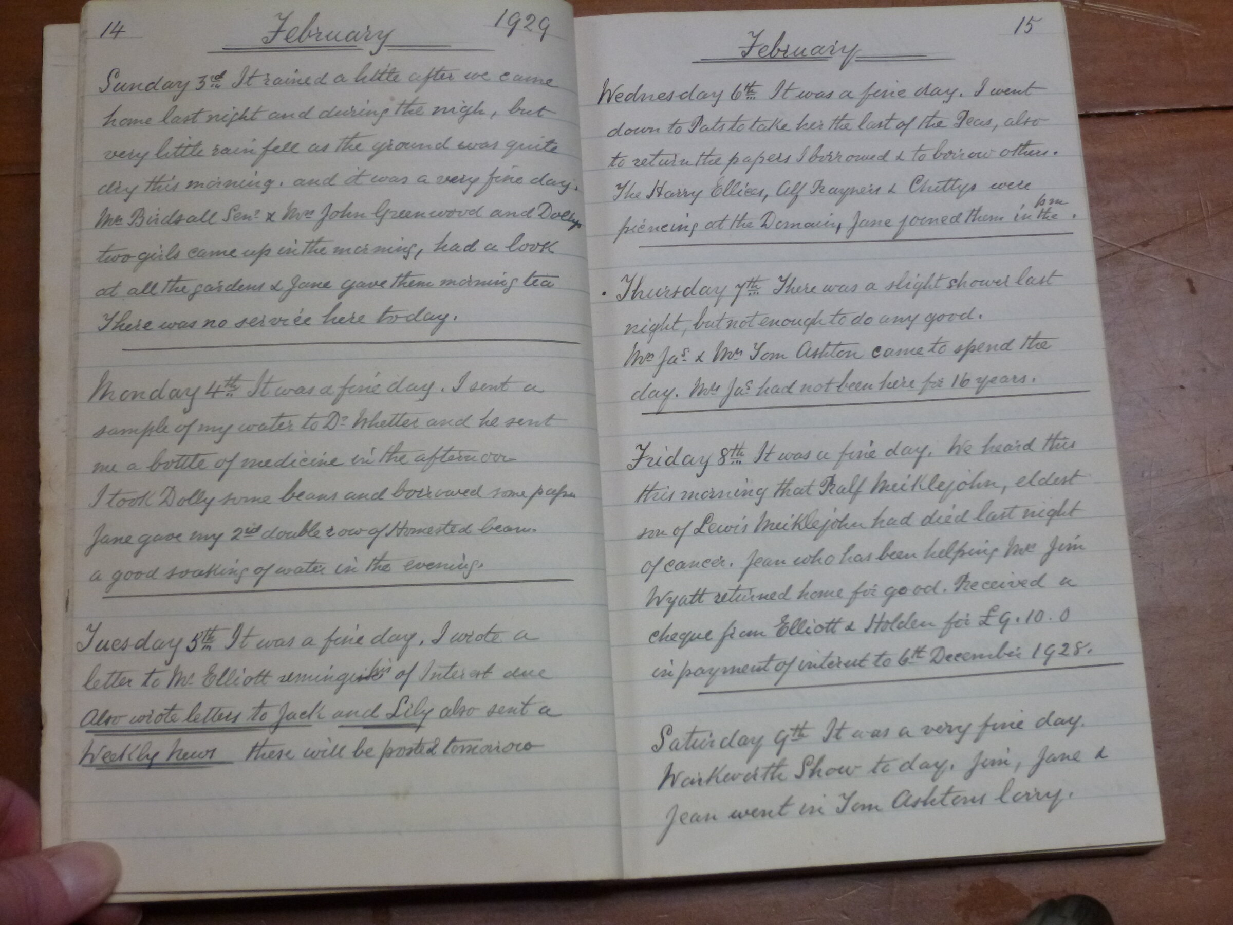 Original CS Clarke diary page