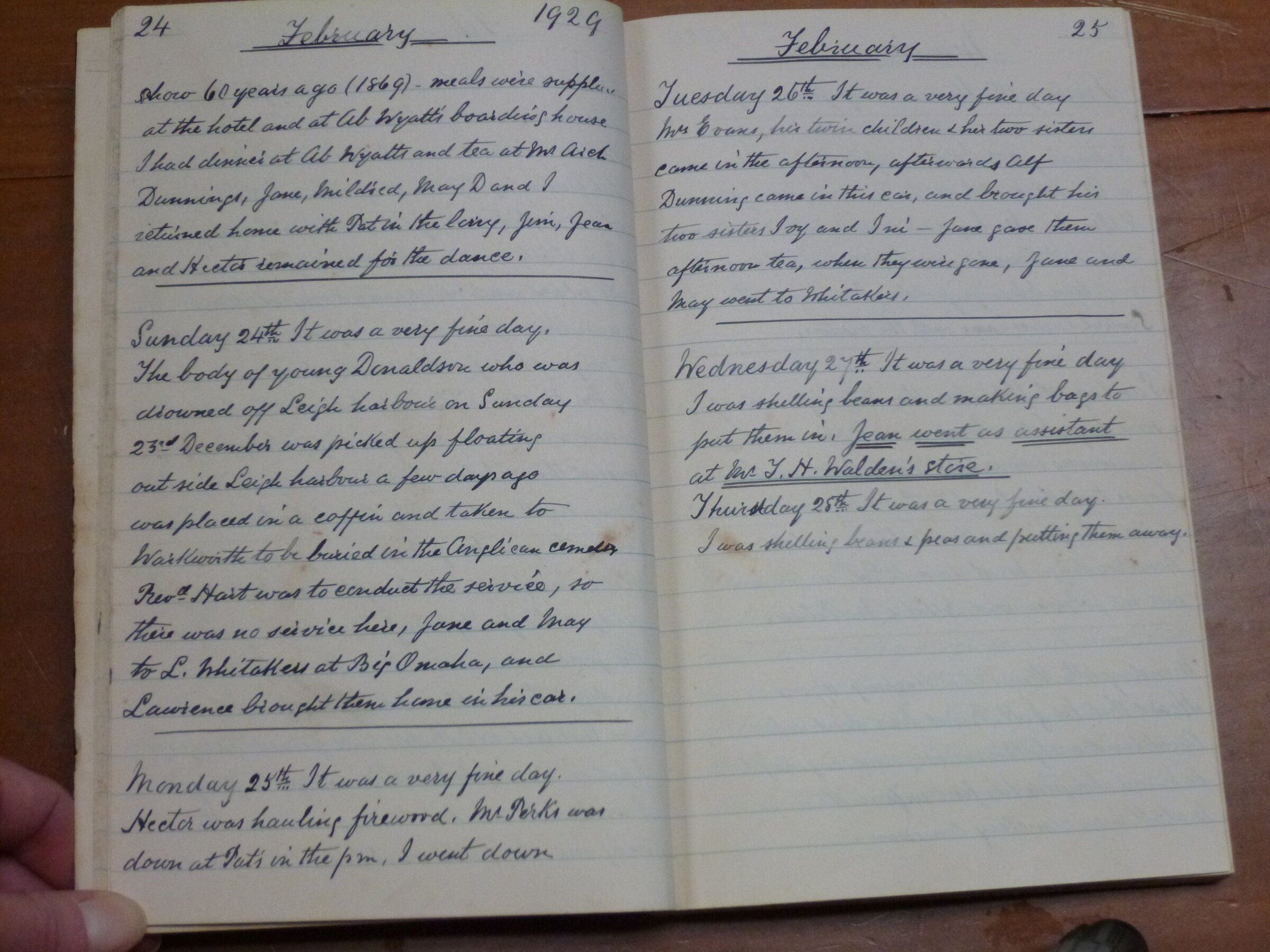 Original CS Clarke diary page