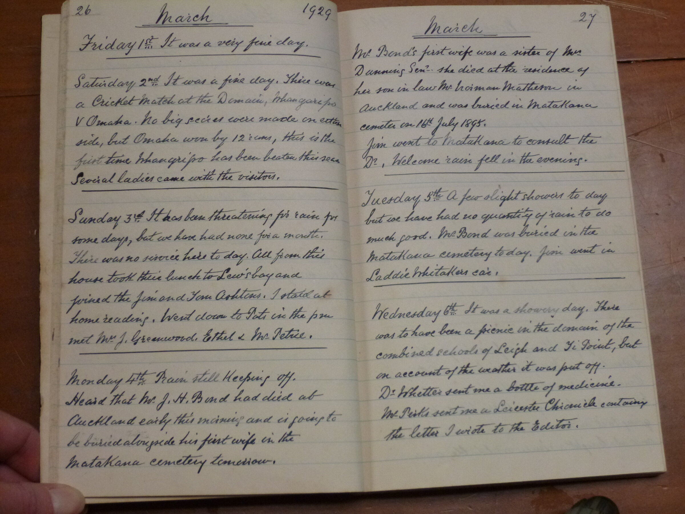 Original CS Clarke diary page
