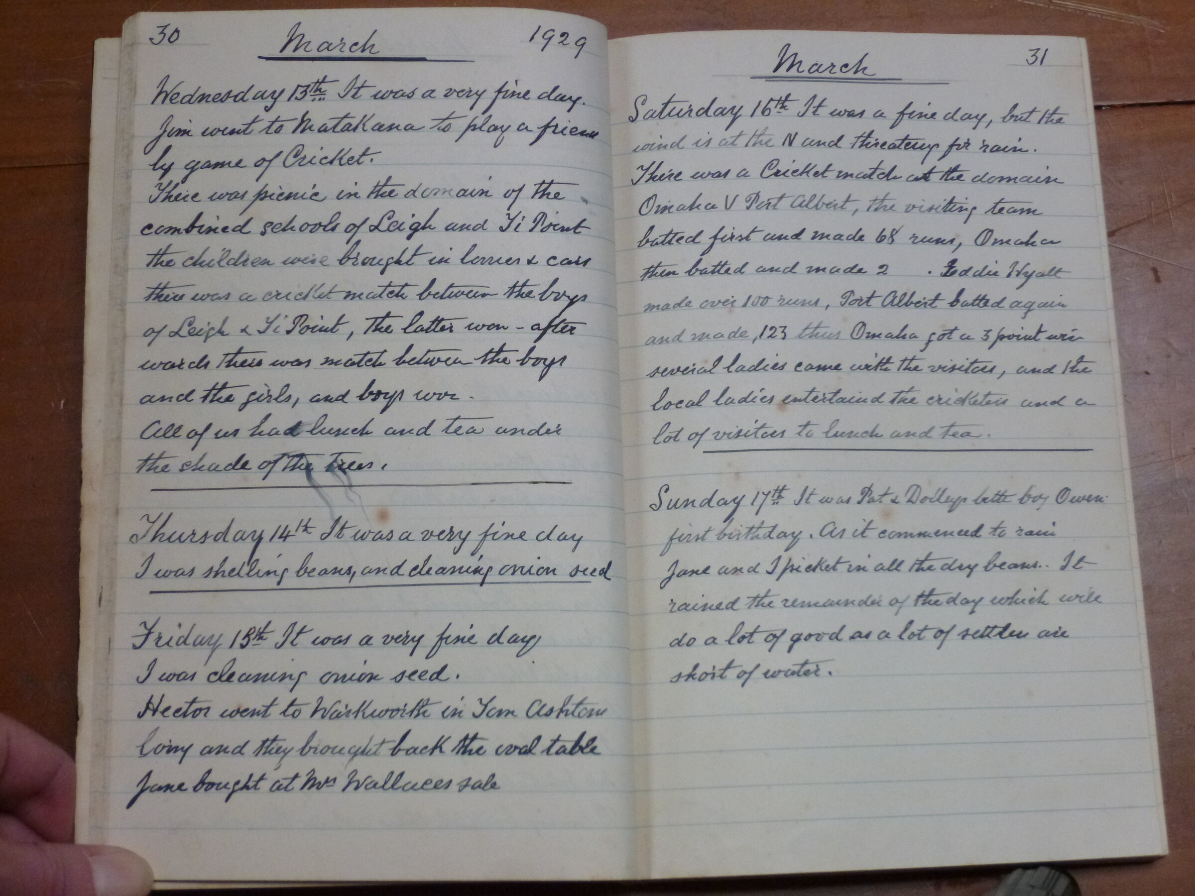 Original CS Clarke diary page